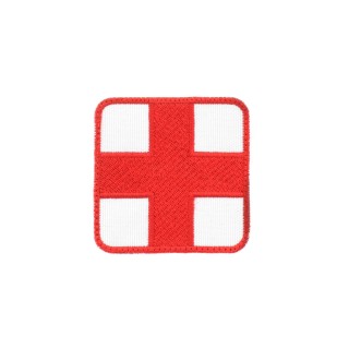LA PATCHERIA: Medic Cross White - Red